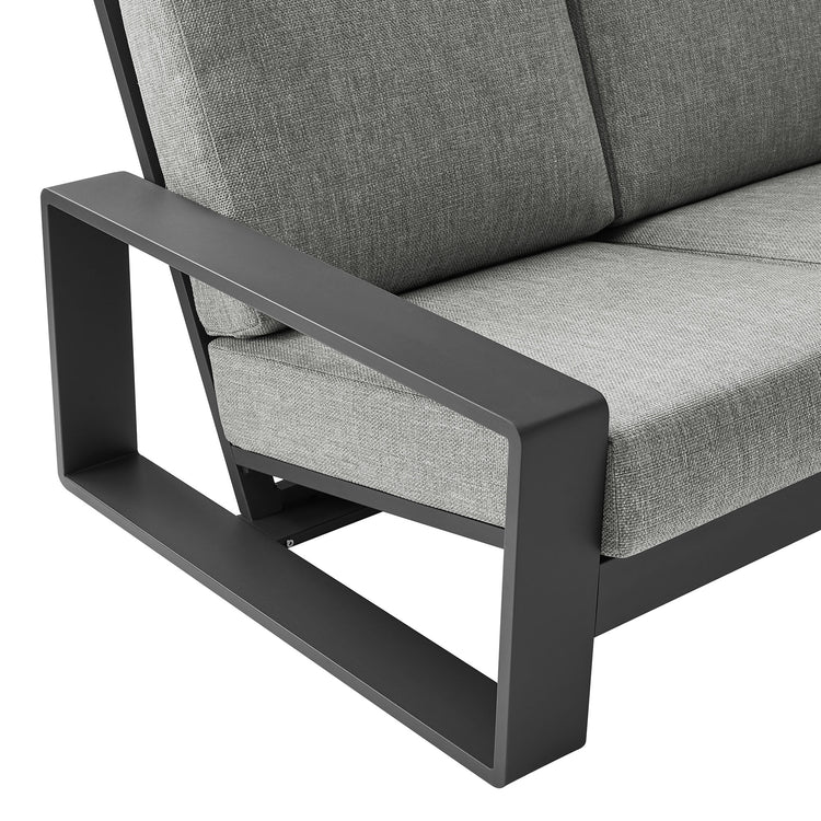 Lirienne Outdoor Patio Aluminum Sofa - Light Gray Gray
