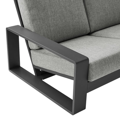 Lirienne Outdoor Patio Aluminum Sofa - Light Gray Gray
