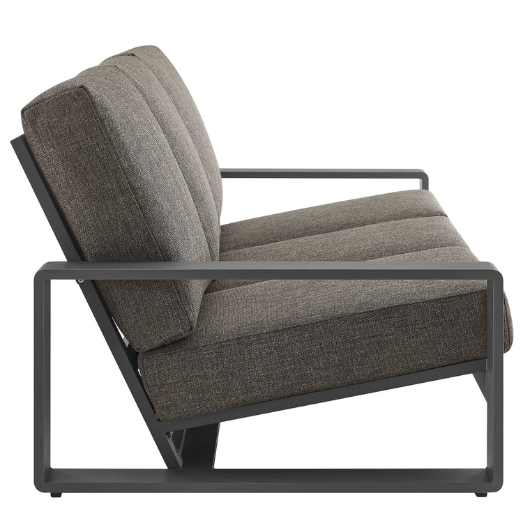 Lirienne Outdoor Patio Aluminum Sofa - Smoke Gray