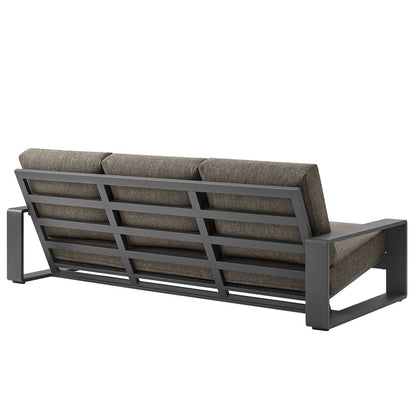 Lirienne Outdoor Patio Aluminum Sofa - Smoke Gray