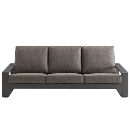 Lirienne Outdoor Patio Aluminum Sofa - Smoke Gray