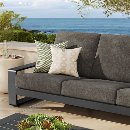 Lirienne Outdoor Patio Aluminum Sofa - Smoke Gray