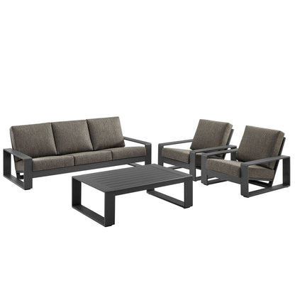 Lirienne 4-Piece Outdoor Patio Aluminum Furniture Set - Smoke