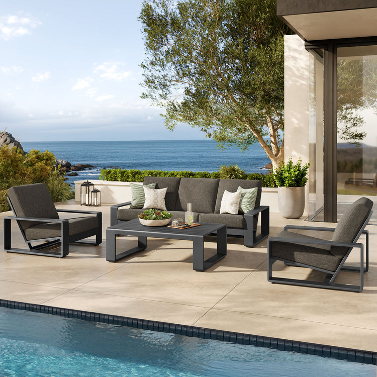 Lirienne 4-Piece Outdoor Patio Aluminum Furniture Set - Smoke