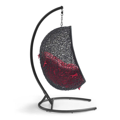 Encase Swing Outdoor Patio Lounge Chair - Red