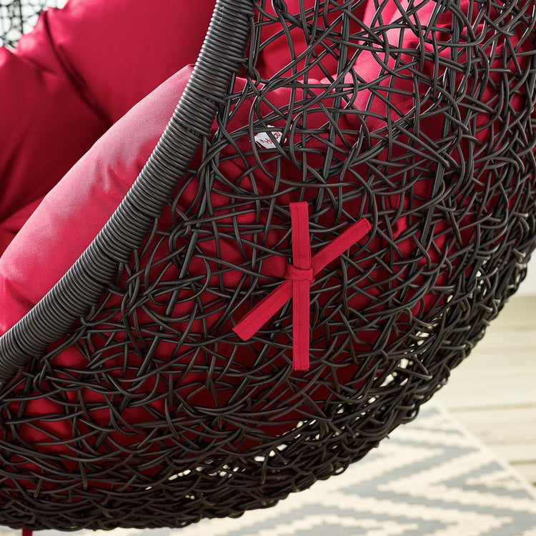Encase Swing Outdoor Patio Lounge Chair - Red