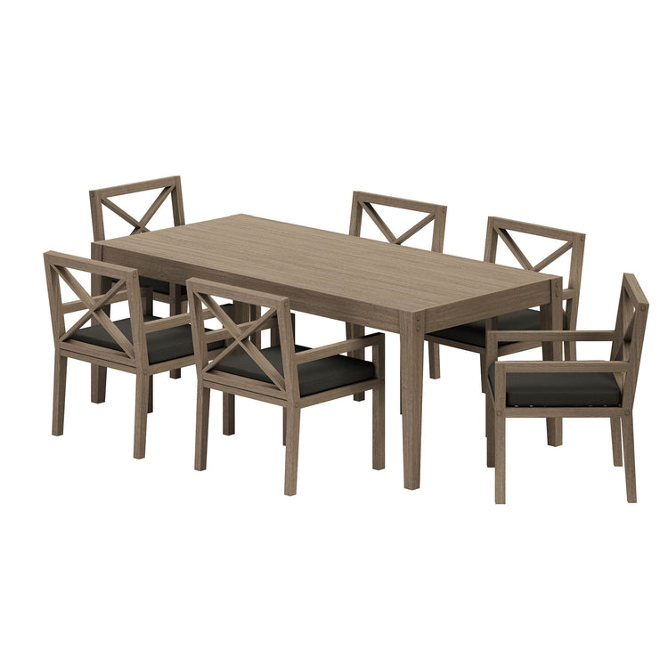 Northlake 7-Piece Outdoor Teak Wood Dining Set - Flint Gray