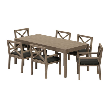 Northlake 7-Piece Outdoor Teak Wood Dining Set - Flint Gray