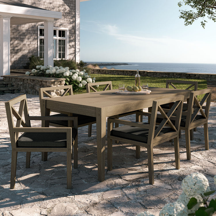 Northlake 7-Piece Outdoor Teak Wood Dining Set - Flint Gray