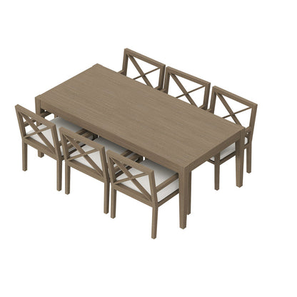 Northlake 7-Piece Outdoor Teak Wood Dining Set - Weathered Gray