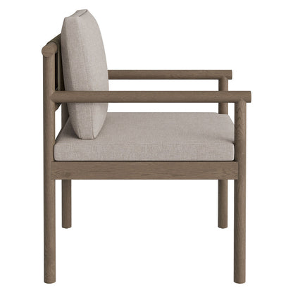 Eleni 7 Piece Outdoor Patio Teak Wood Dining Set - Weathered Gray Pebble