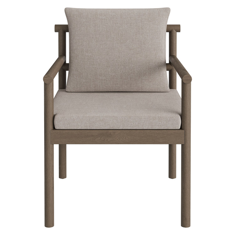 Eleni 7 Piece Outdoor Patio Teak Wood Dining Set - Weathered Gray Pebble