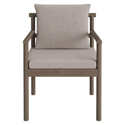 Eleni 7 Piece Outdoor Patio Teak Wood Dining Set - Weathered Gray Pebble