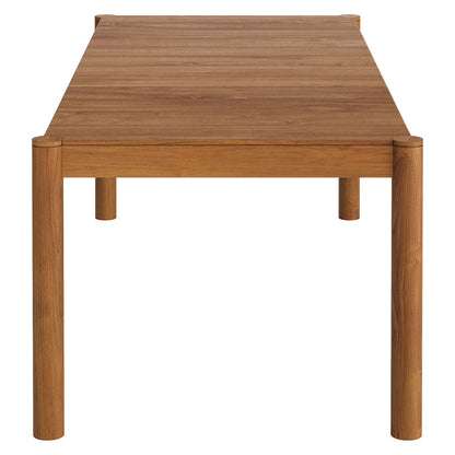 Eleni 89-Inch Outdoor Patio Teak Wood Dining Table - Natural
