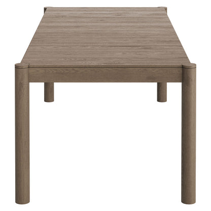 Eleni 7 Piece Outdoor Patio Teak Wood Dining Set - Weathered Gray Pebble