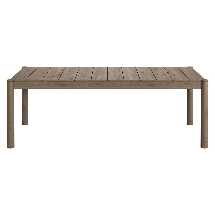Eleni 7 Piece Outdoor Patio Teak Wood Dining Set - Weathered Gray Pebble