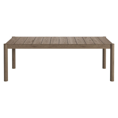 Eleni 7 Piece Outdoor Patio Teak Wood Dining Set - Weathered Gray Pebble