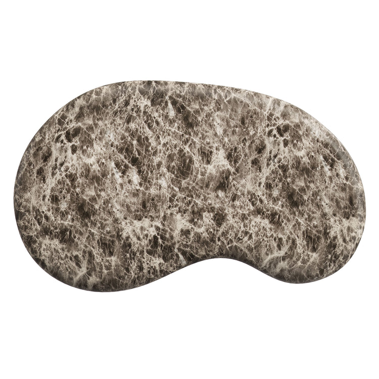 Elowen Indoor - Outdoor Textured Faux Travertine Coffee Table - Dark Emperador Marble