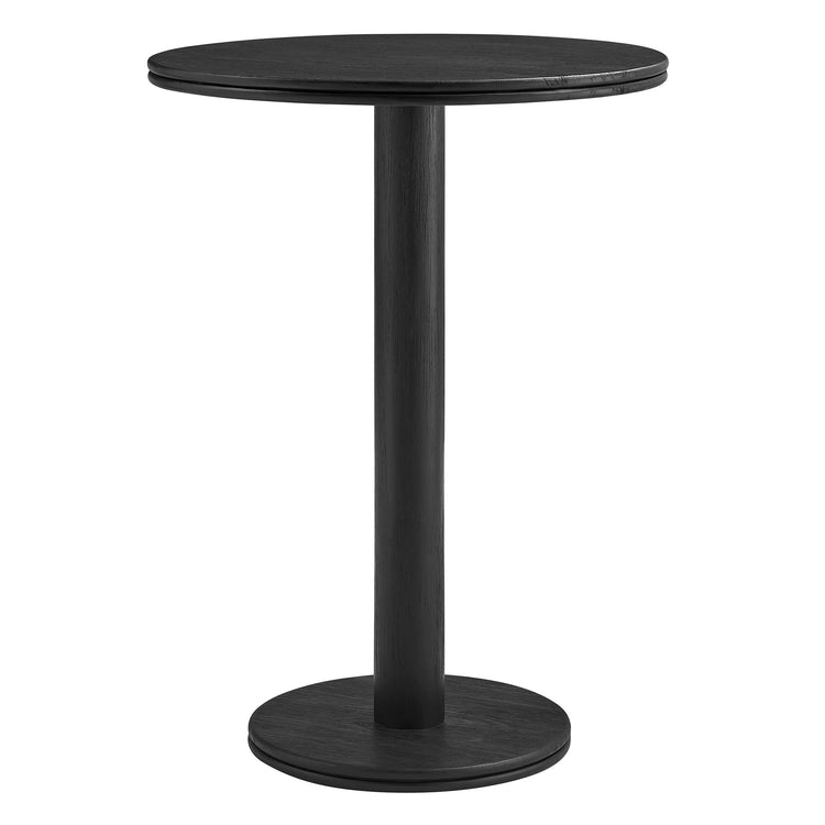 Neo 31 Inch Round Indoor - Outdoor Patio Wood Bar Table - Black