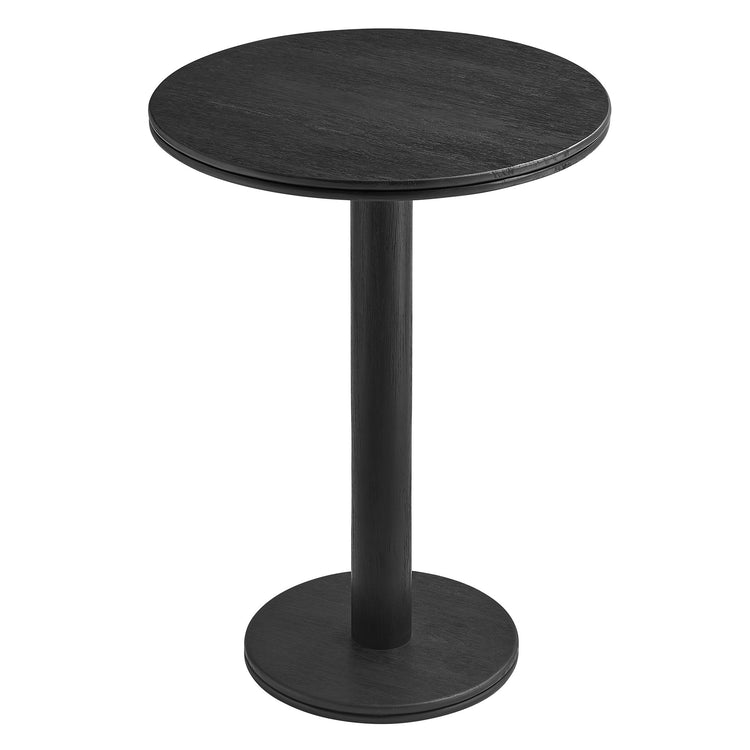 Neo 31 Inch Round Indoor - Outdoor Patio Wood Bar Table - Black