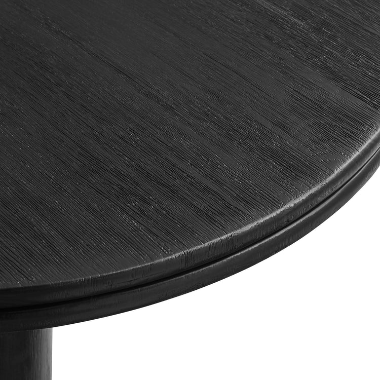 Neo 31 Inch Round Indoor - Outdoor Patio Wood Bar Table - Black