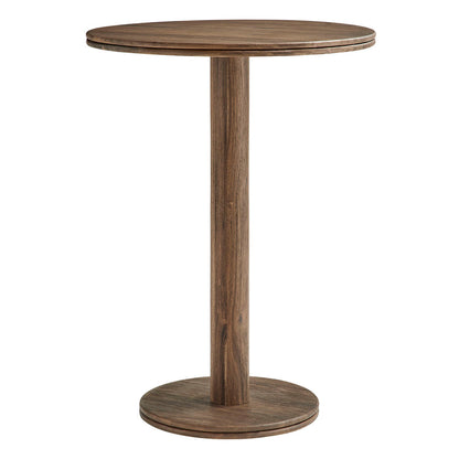 Neo 3-Piece Round Indoor - Outdoor Patio Wood Bar Table And Stool Set - Cocoa Brown