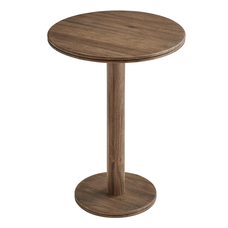Neo 3-Piece Round Indoor - Outdoor Patio Wood Bar Table And Stool Set - Cocoa Brown