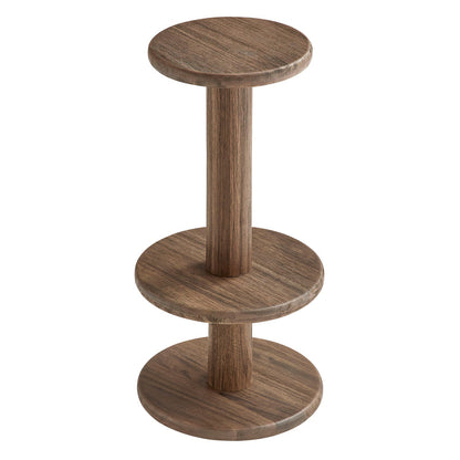 Neo 15 Inch Round Indoor - Outdoor Patio Wood Bar Stools - Cocoa Brown