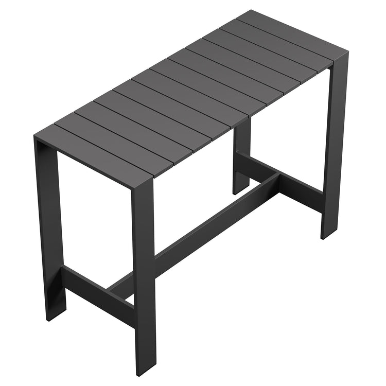 Tahoe 59 Inch Rectangle Outdoor Aluminum Bar Table - Default Title