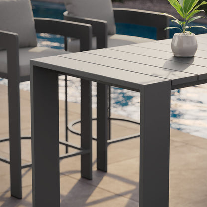 Tahoe 59 Inch Rectangle Outdoor Aluminum Bar Table - Default Title