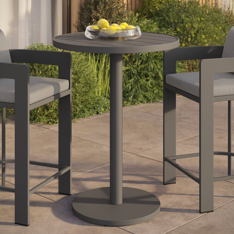 Tahoe 31 Inch Round Outdoor Aluminum Bar Table - Default Title