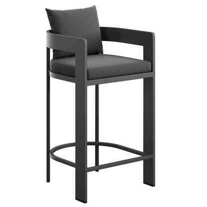 Tahoe Outdoor Patio Aluminum Bar Chair - Charcoal