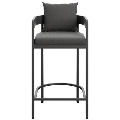 Tahoe Outdoor Patio Aluminum Bar Chair - Charcoal