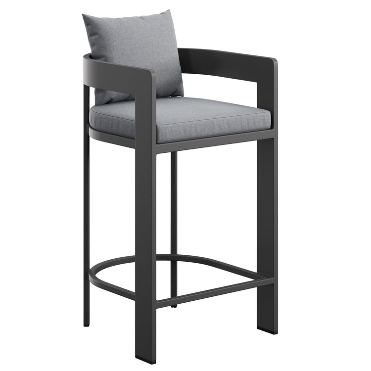 Tahoe Outdoor Patio Aluminum Bar Chair - Gray