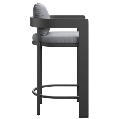 Tahoe Outdoor Patio Aluminum Bar Chair - Gray