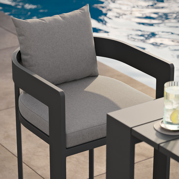 Tahoe Outdoor Patio Aluminum Bar Chair - Gray