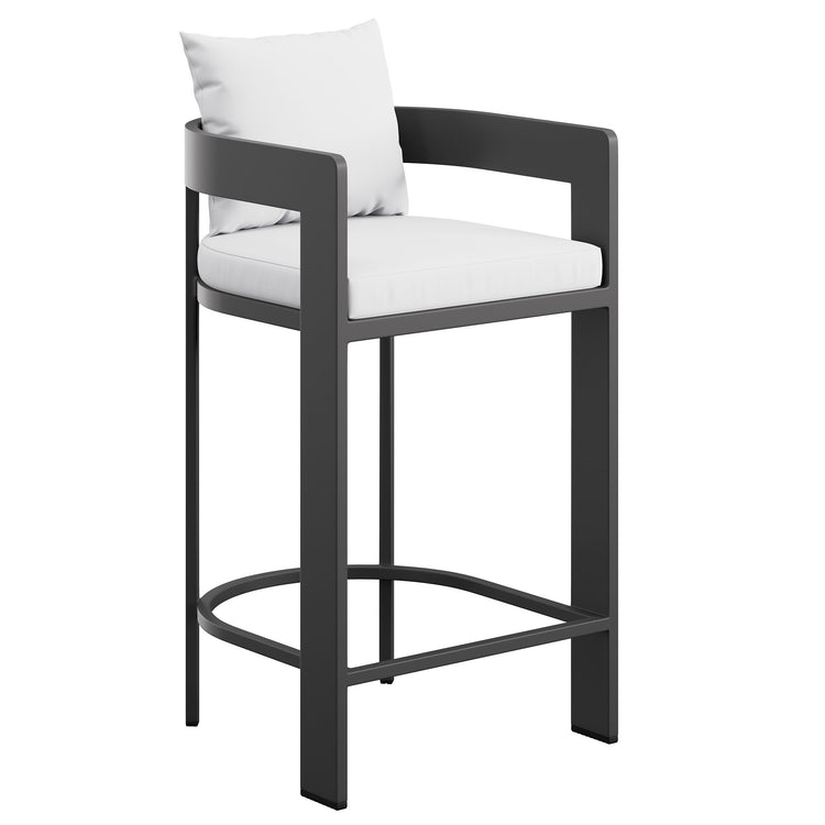 Tahoe Outdoor Patio Aluminum Bar Chair - White