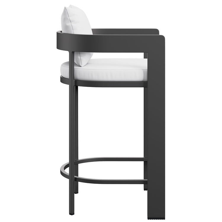 Tahoe Outdoor Patio Aluminum Bar Chair - White