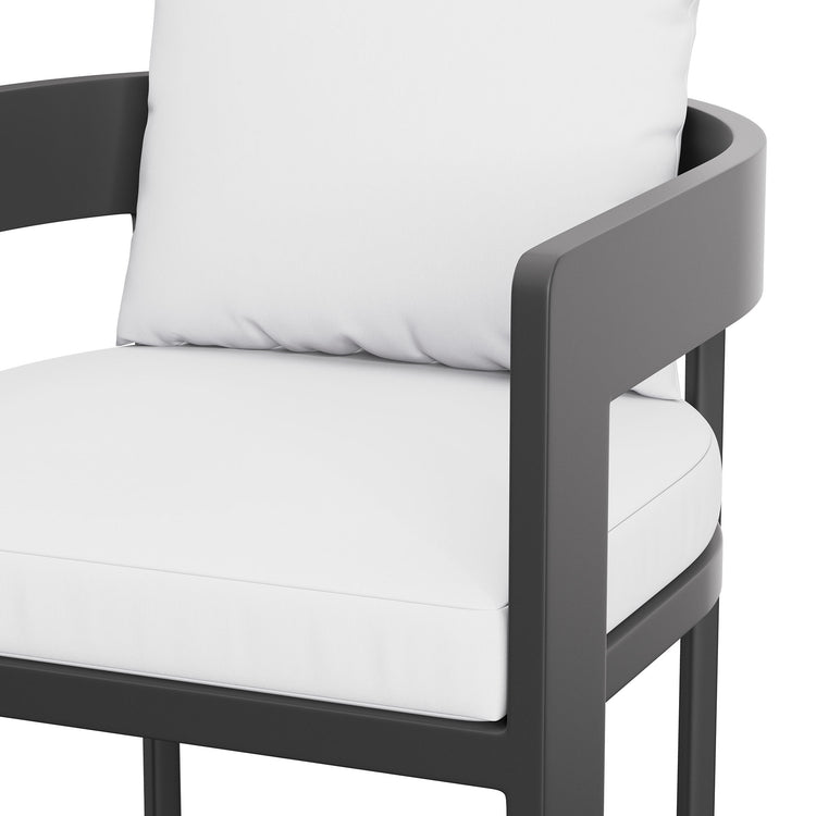 Tahoe Outdoor Patio Aluminum Bar Chair - White