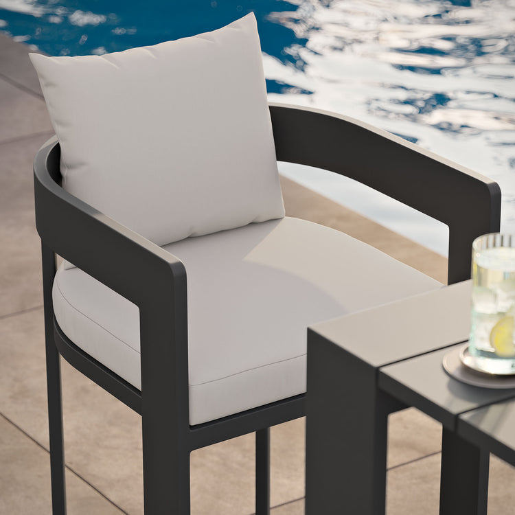 Tahoe Outdoor Patio Aluminum Bar Chair - White