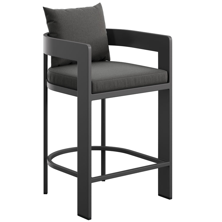 Tahoe Outdoor Patio Aluminum Counter Stool - Charcoal