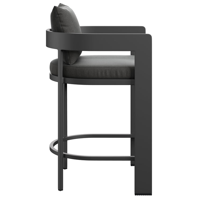 Tahoe Outdoor Patio Aluminum Counter Stool - Charcoal