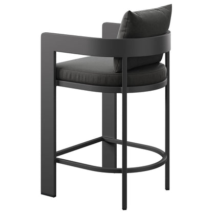 Tahoe Outdoor Patio Aluminum Counter Stool - Charcoal