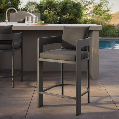 Tahoe Outdoor Patio Aluminum Counter Stool - Charcoal