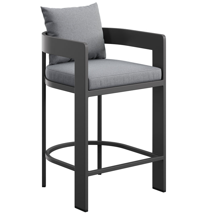 Tahoe Outdoor Patio Aluminum Counter Stool - Gray