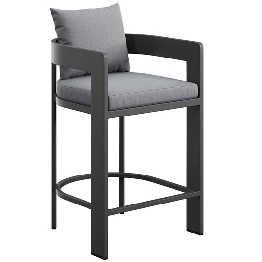 Tahoe Outdoor Patio Aluminum Counter Stool - Gray