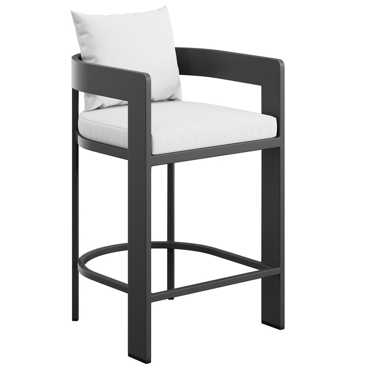 Tahoe Outdoor Patio Aluminum Counter Stool - White