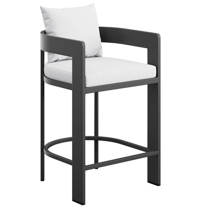 Tahoe Outdoor Patio Aluminum Counter Stool - White