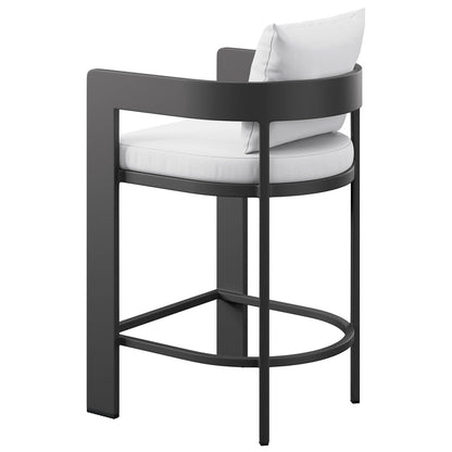 Tahoe Outdoor Patio Aluminum Counter Stool - White