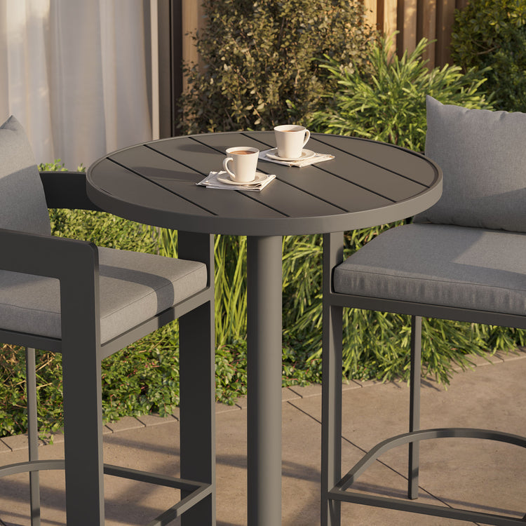 Tahoe 3-Piece Outdoor Aluminum Bar Set - Gray